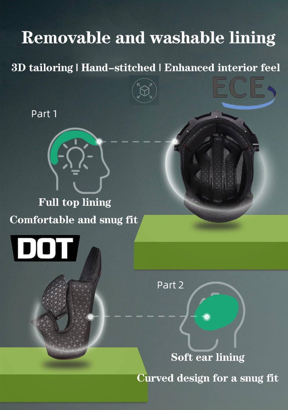 Casco De Moto Modular Casco Abatible Integrado ECEDOT Homologado Casco Modulares Integrales Casco Scooter Motocicleta con Doble Visera Hombres Y Mujeres Adultos