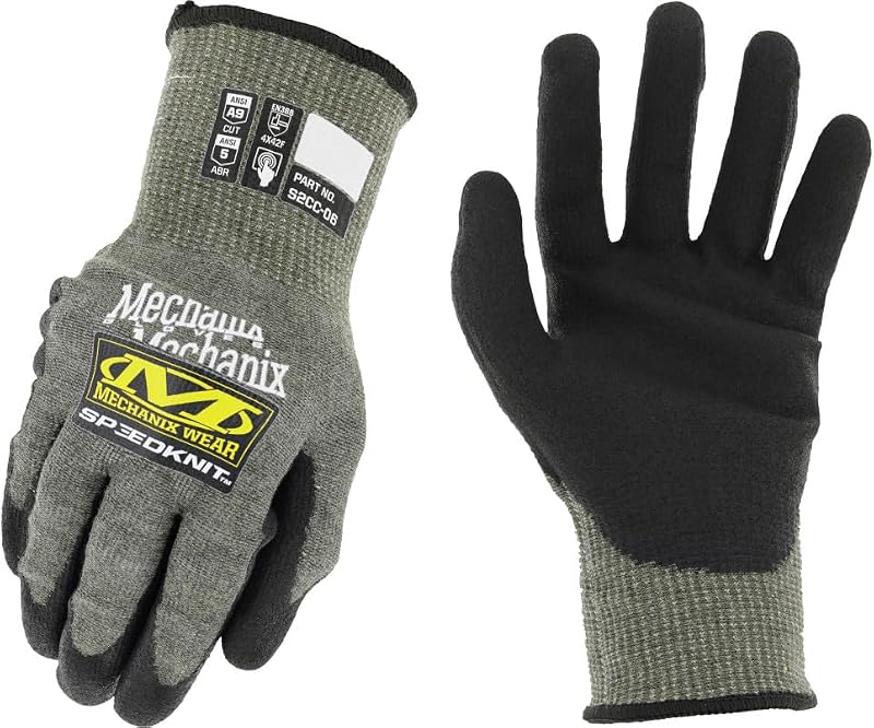 Mechanix Wear SpeedKnit S2CC06 Coated-Knit Gloves XX-Large | ANSI Certified Cut & Abrasion Resistance with Heavy Duty Construction for Manufacturing & Construction Work Safety