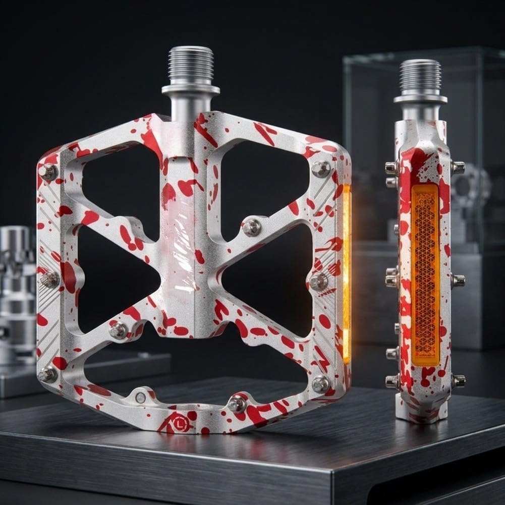 Pedali per Bicicletta Riflettenti, in Lega di Alluminio CNC con Superficie Antiscivolo