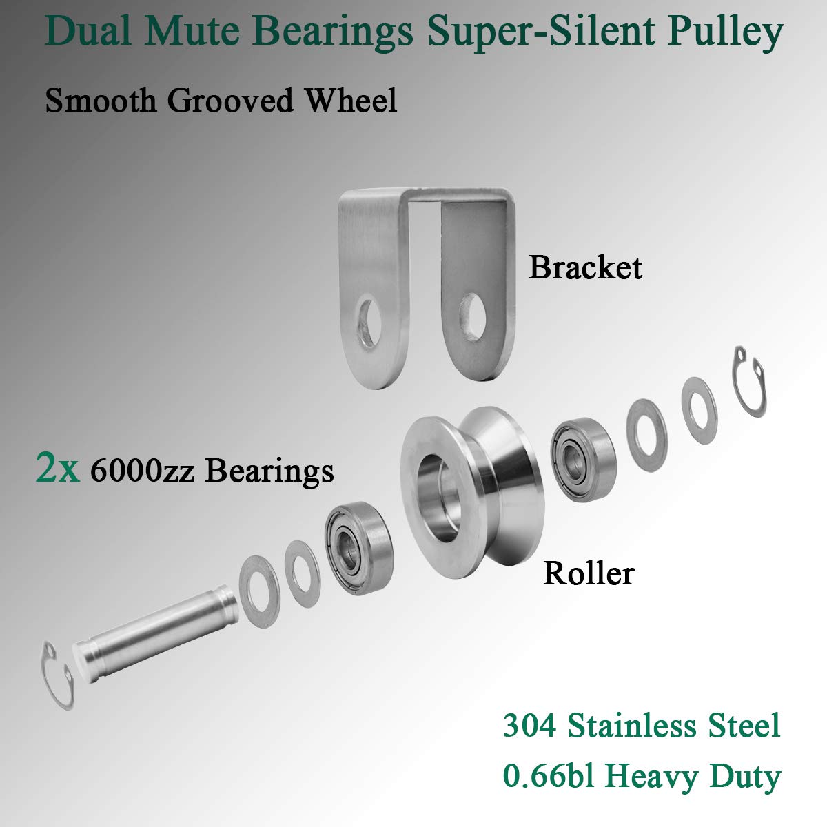 Heavy Duty Stainless Steel Pulley Blocks - 880lb Capacity -4