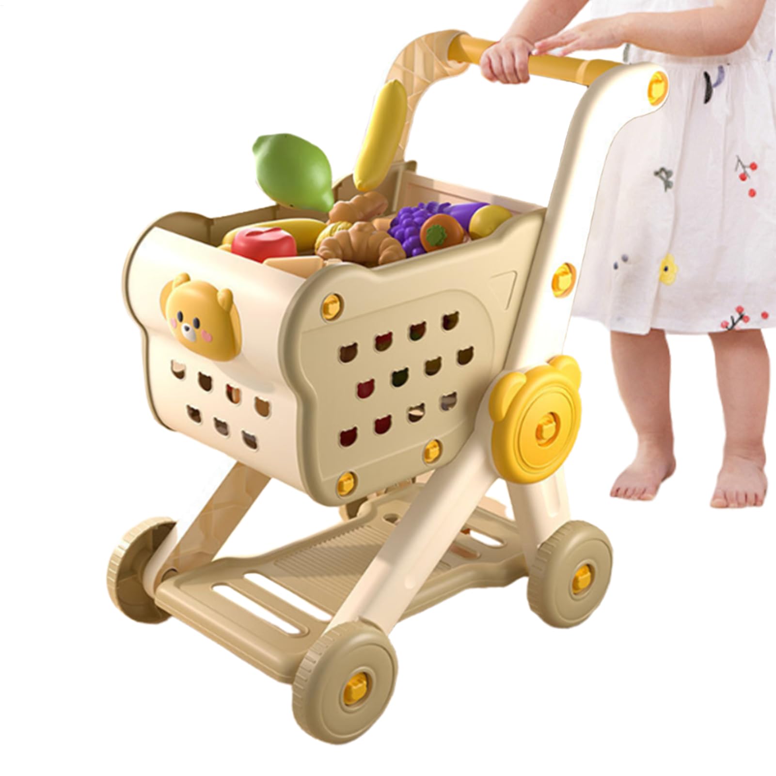 Carrito De Compras Infantil Juego de Rol Interactivo de Frutas y Verduras