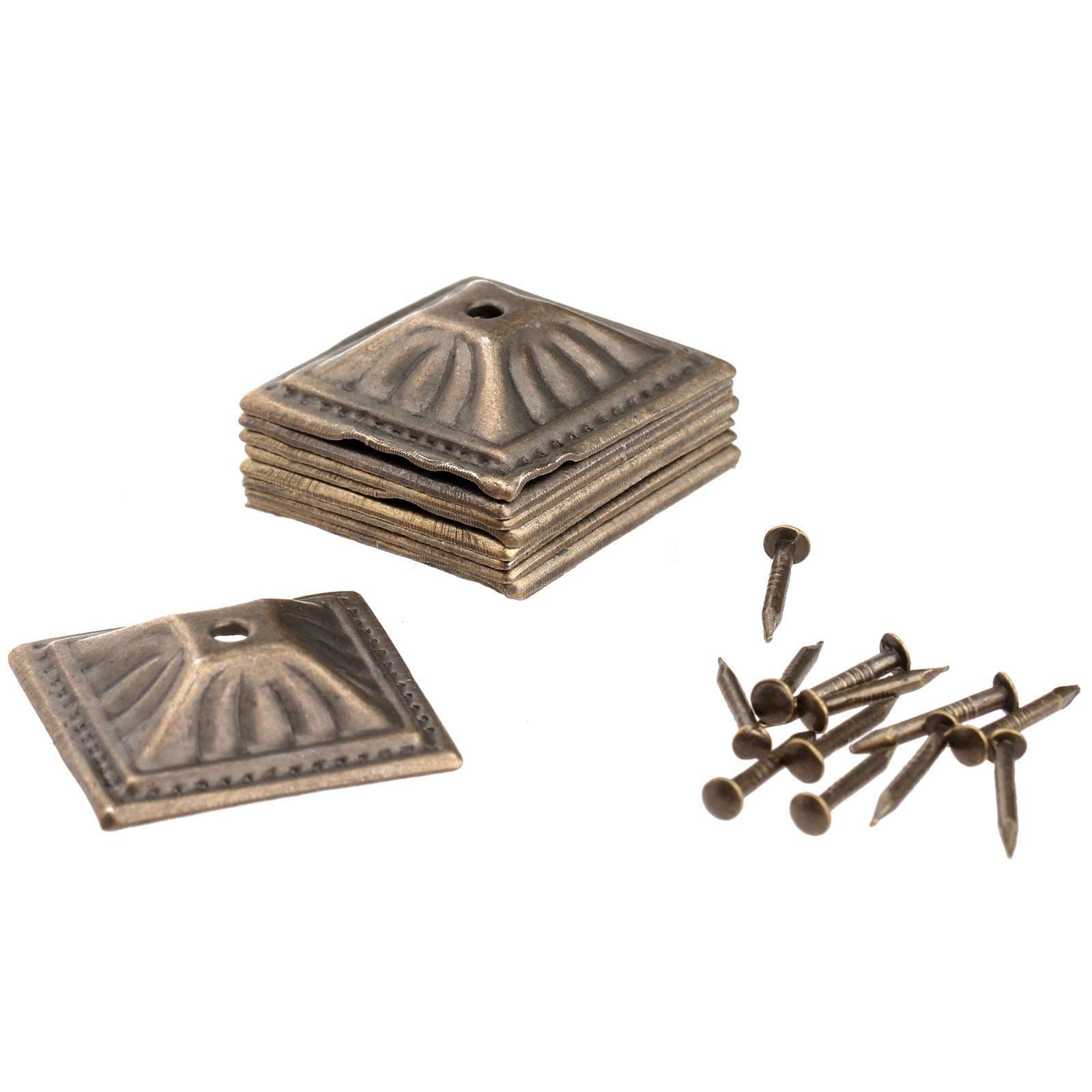 Clous, Punaises, punaises de rembourrage, pouce, décoratives meubles, 50 pièces 21x21mm fer en laiton antique clou bijoux boîte cadeau canapé