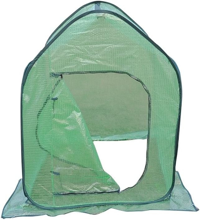 Greenhouses for Outdoors, Portable Greenhouse Kit with Mesh Side Windows, PE Cover, Walk in Green House for Backyard Garden Indoor Outside, Foldable, No Assembly Required (Green, 59" * 59" * 59")