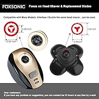 Vista 5 de 2 cabezales de repuesto universales de 5 cuchillas para afeitadora de cabeza, cuchillas de repuesto para afeitadora de cabeza