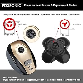FOXSONIC 2 Universal 5 Blades Head Shaver Replacement Heads for Head Shaver, Head Shaver Replacement Blades