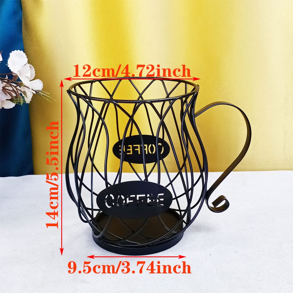 Canasta de almacenamiento de café, Cesta De Cápsulas De Café, Cesta Almacenamiento Cápsulas Café Soporte, Cesta De Almacenamiento De Cápsulas De Café para Cápsulas De Café (Negro)