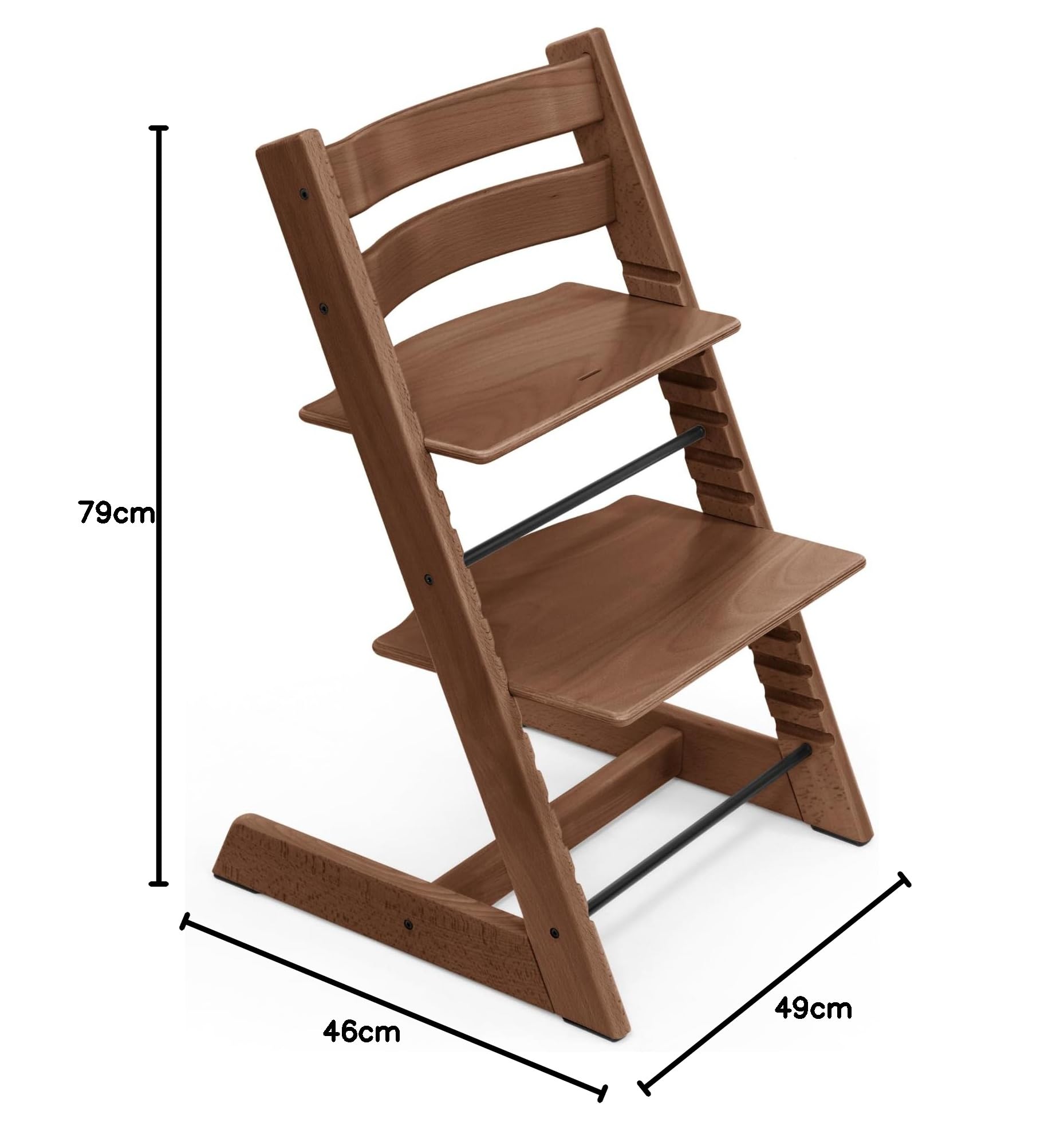 Krzesełko Tripp Trapp firmy Stokke, Warm Brown - regulowane, rozkładane krzesełko dla maluchów, dzieci i dorosłych - wygodne, komfortowe i ergonomiczne