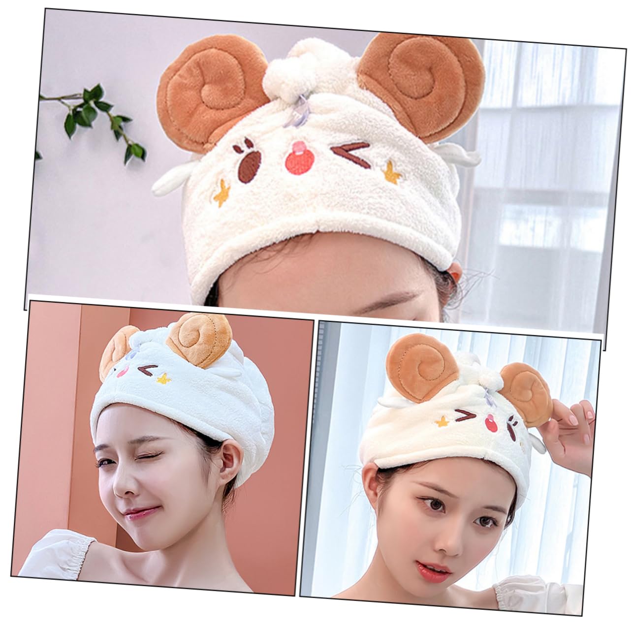Amosfun 4stücke Hair Towel Wrap Weichem Korallenvlies Schnell Trocknender Turban Für Damen Saugfähiger Und Dicker Haartrockner Für Zuhause Und