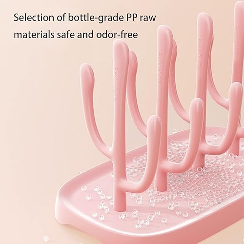 Miniatura 6 de Estante de secado de biberones rosa, soporte de botella portátil para accesorios de bebé