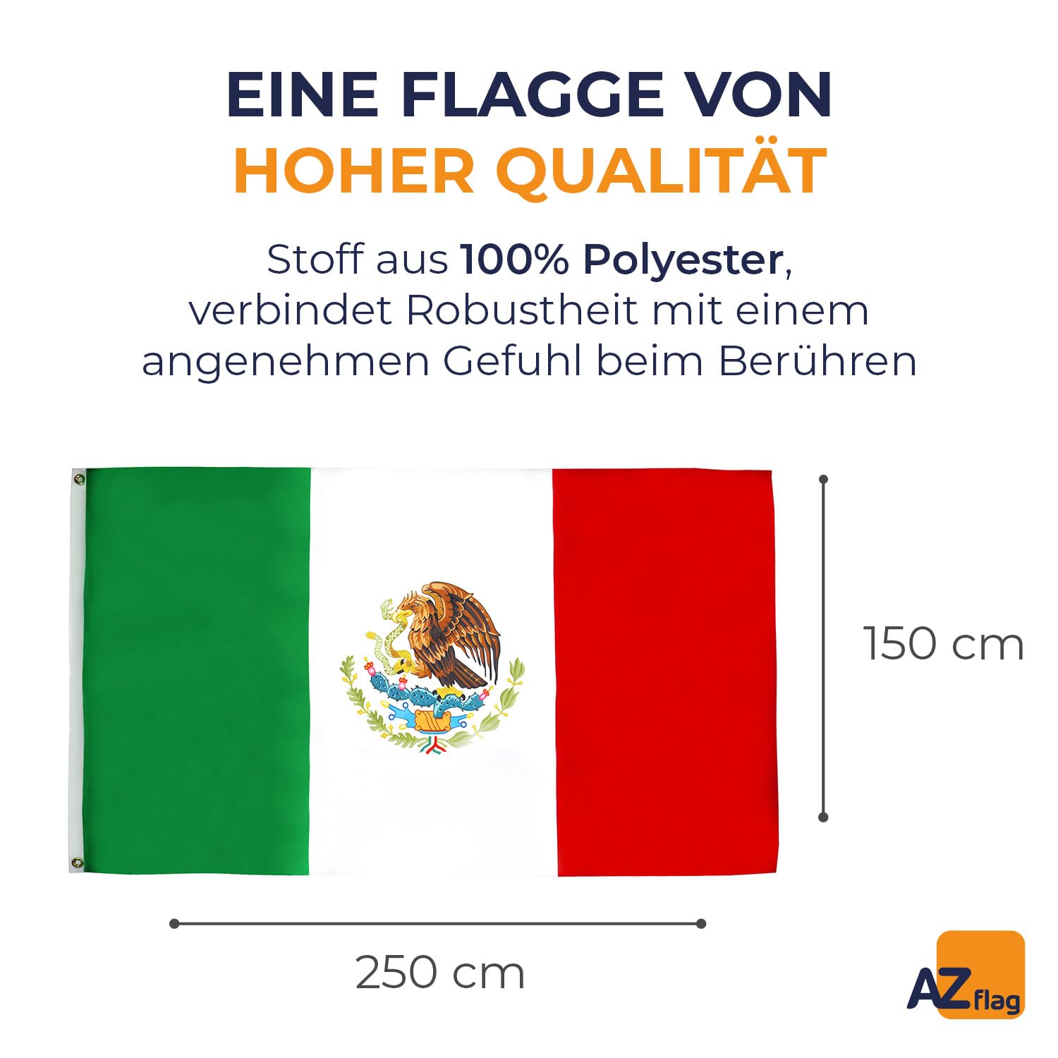 FlagSuperstore Mexiko-Flagge - 152x91 Cm, 100% Polyester, Mit Ösen Für Innen & Außen