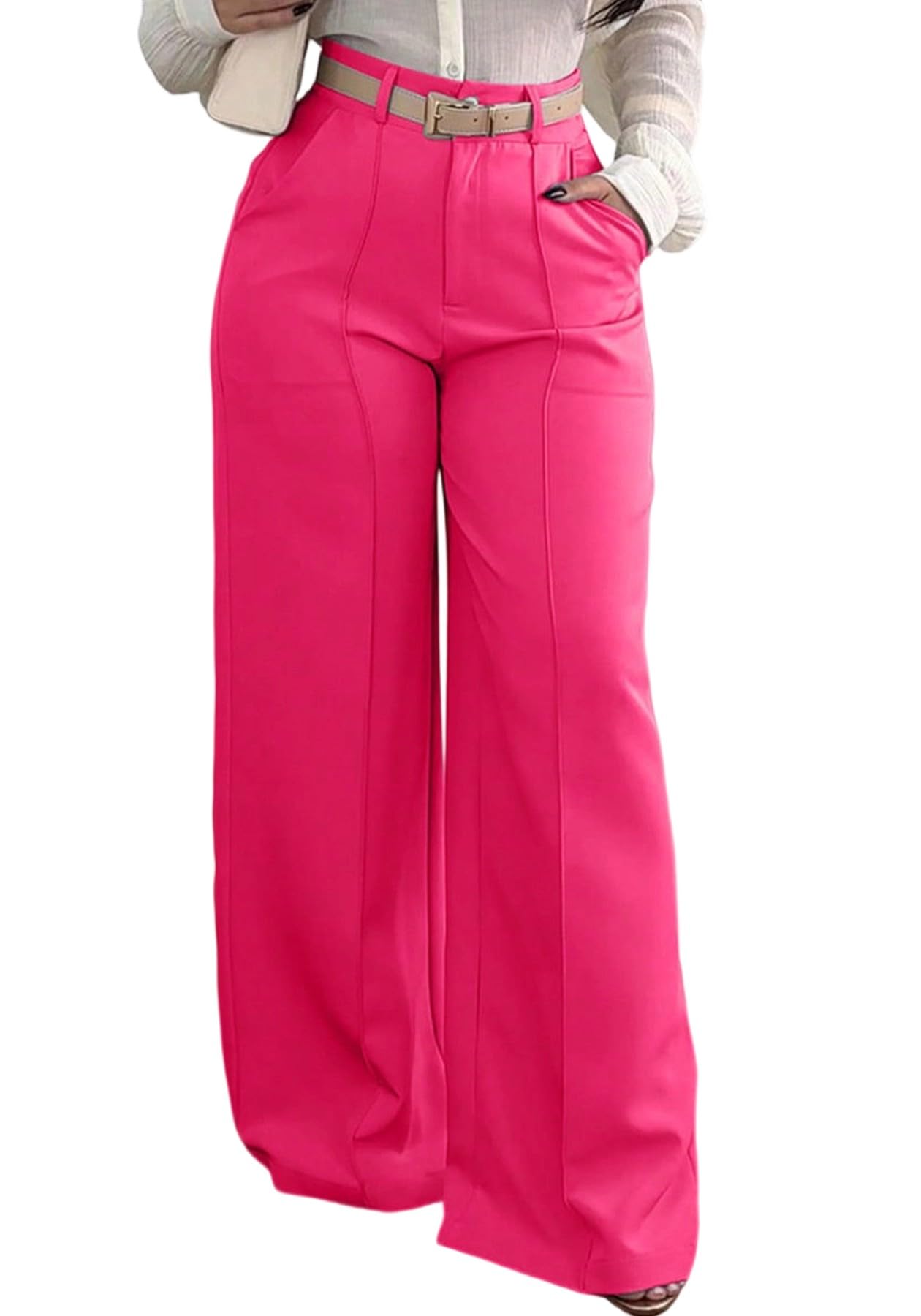 Tcremisa Womens 2025 Fall Wide Leg Dress Pants High Waist Loose Long Slacks Business Work Office Trousers with