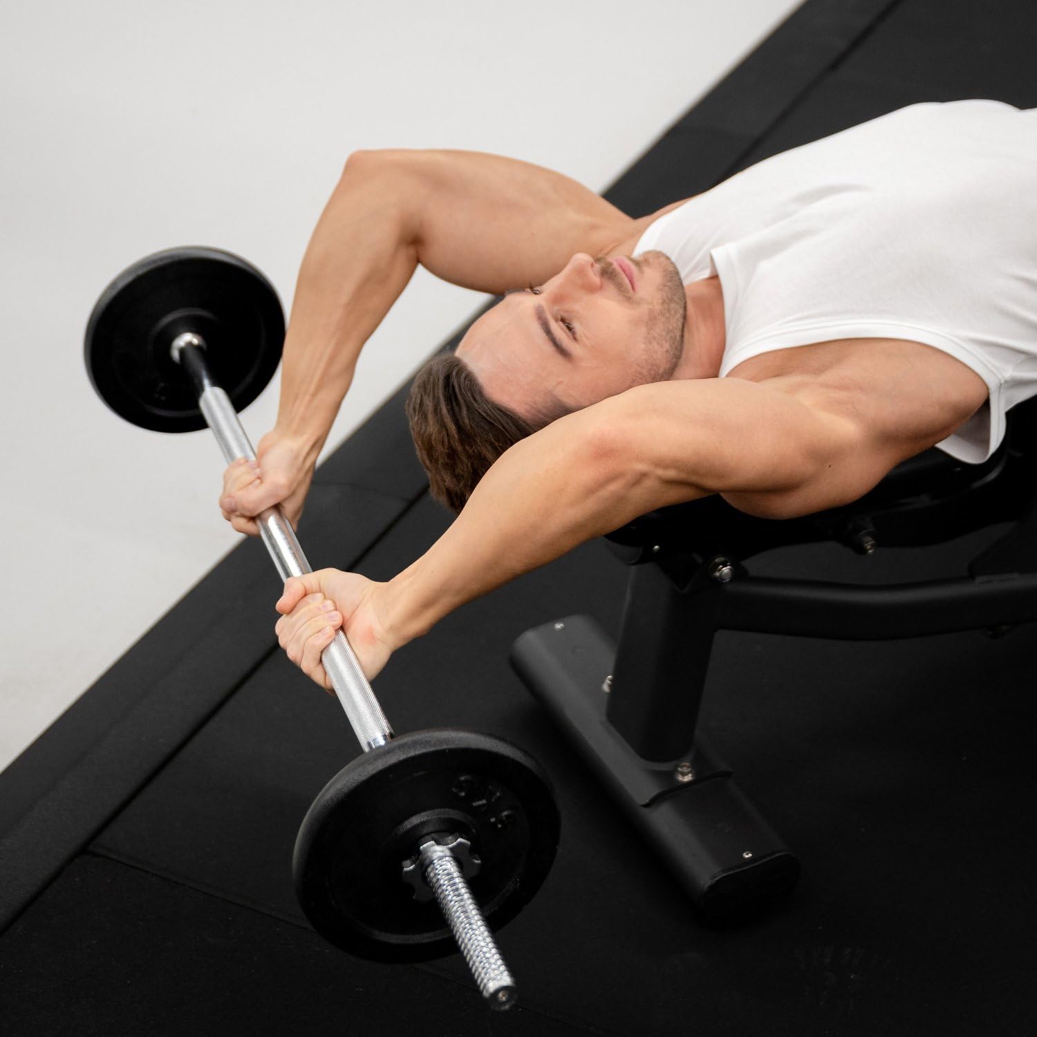 Gymtek Barres d'haltères courtes - Musculation - Fitness Haltérophilie - Barre d'haltère - Haltère - Acier trempé - Fermoirs en étoile