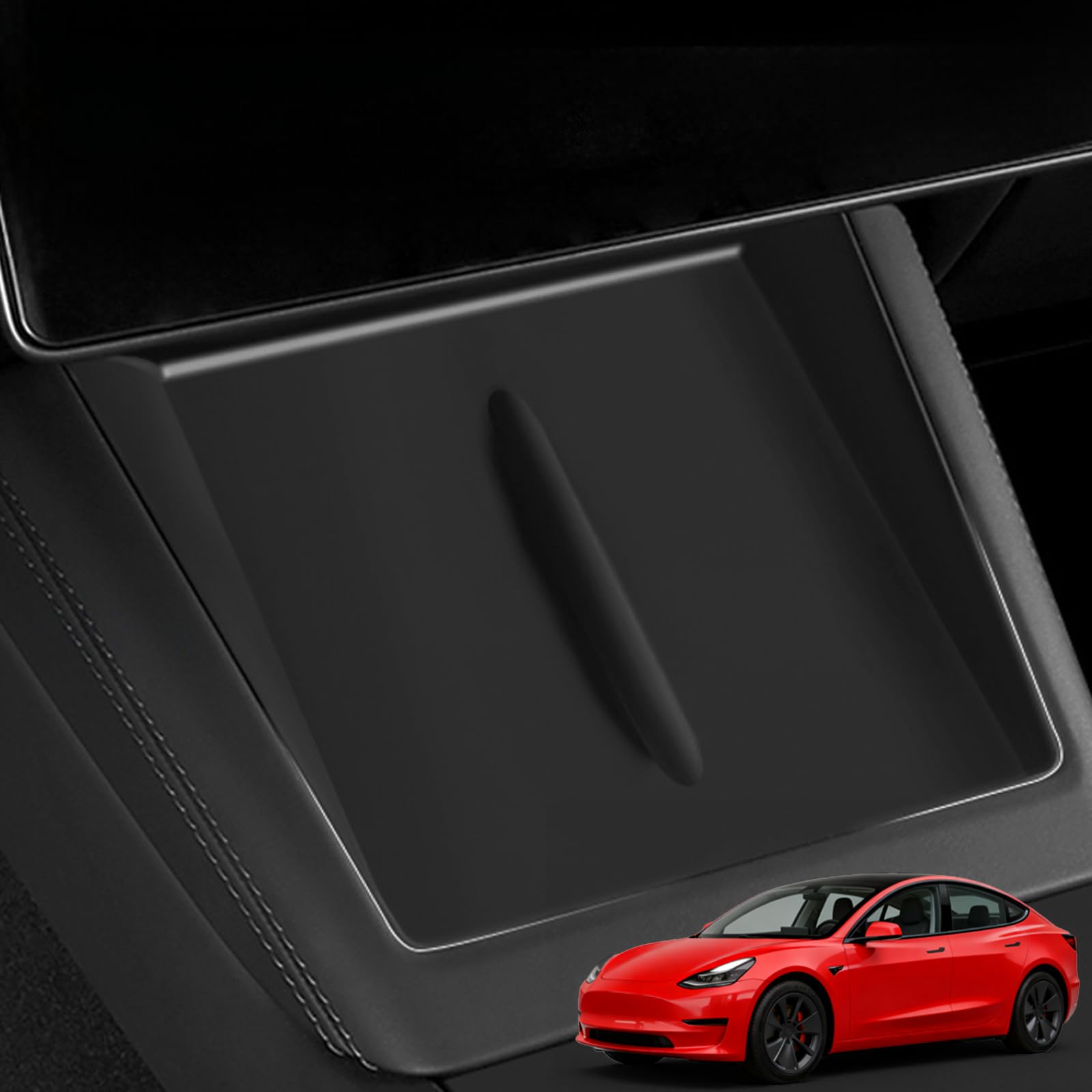 for Tesla Model Y Juniper 2025-2026 /for Model 3 Highland 2026 2025 2024 Accessories Center Console Wireless Charging Mat, Anti-Slip Silicone Protector Mat for Model Y Juniper/for Model 3 Highland