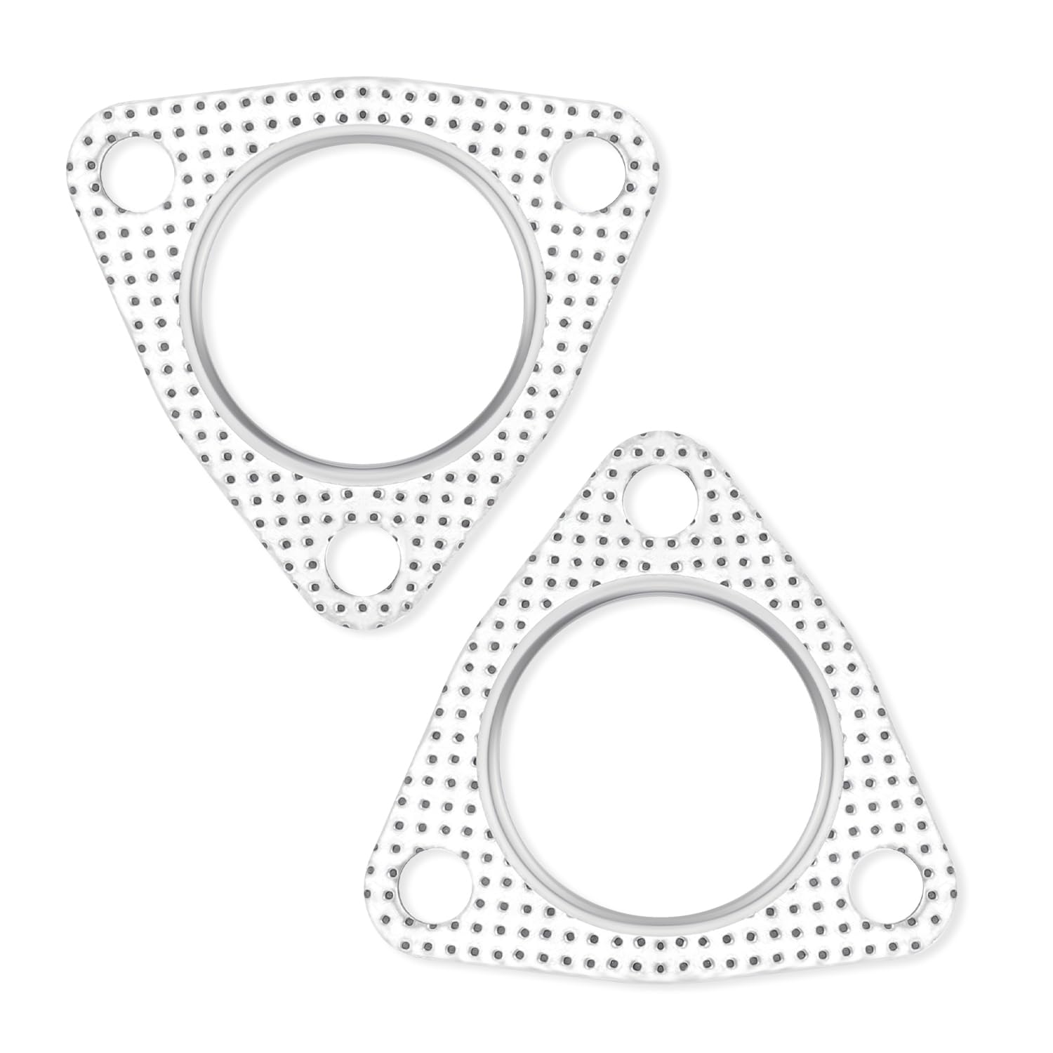 2PCS 2" Exhaust Gasket Set,3-Bolt Exhaust Flange Gasket with High Sealing,Multifunctional Car Accessories Header/Muffler/Catalytic Converter Gaskets for Most Cars,Trucks,SUVs (2")