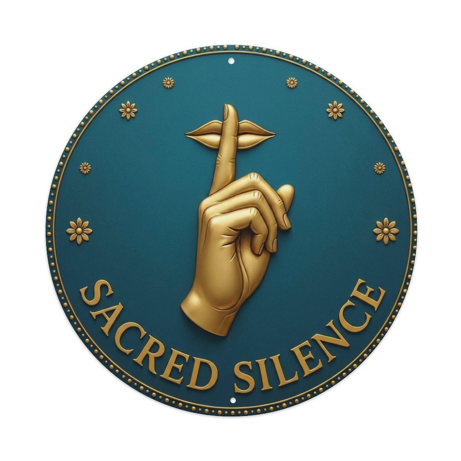 Vintage Sacred Silence Flower Zen Yoga Metal Tin Sign