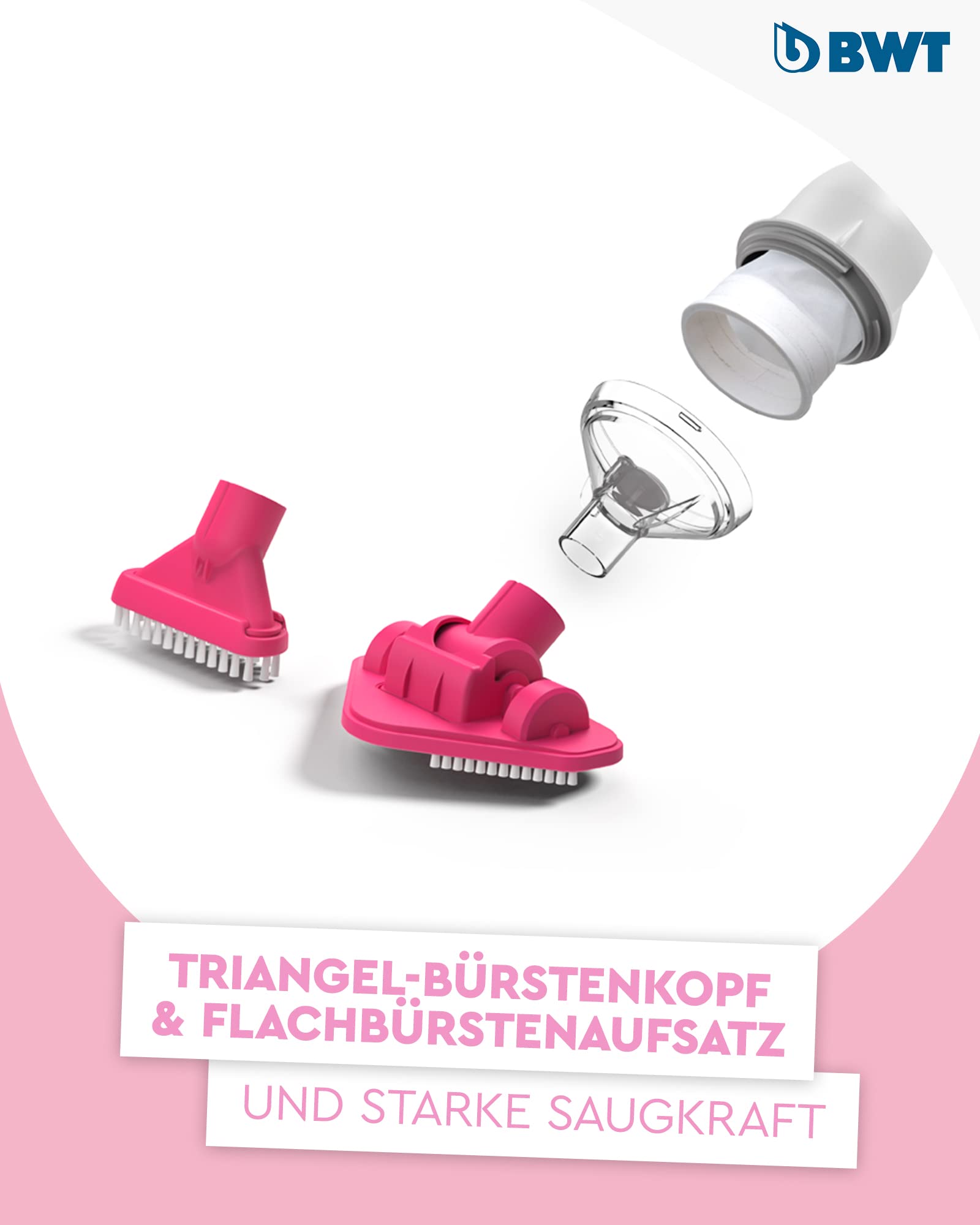 BWT Poolsauger BC02 (mit Standard-Poolstange) | Effektive Reinigung von freistehenden Pools und Pools bis 10 m³ | Kabelloser Betrieb mit maximaler Bewegungsfreiheit | Hohe Saugleistung