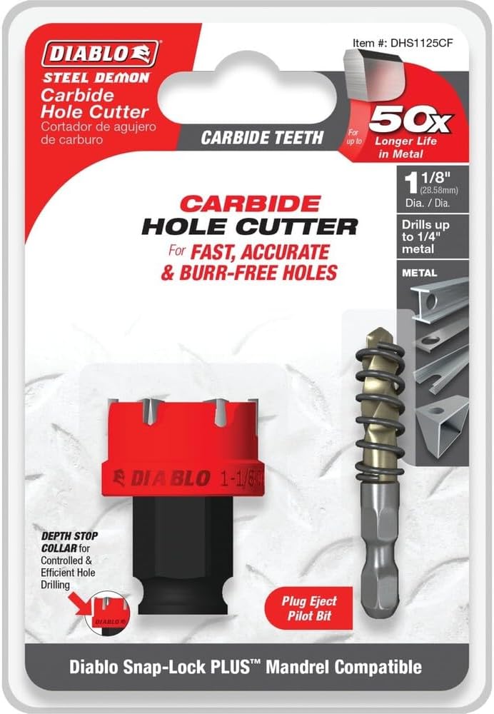 Diablo DHS1125CF 1-1/8" Steel Demon™ Carbide Teeth Hole Cutter