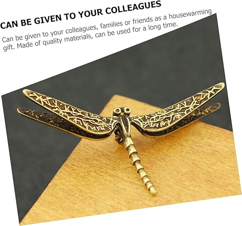 Miniatura 5 de Veemoon Wealth - Armario de jardín para entrada libélula decoración de arte para oficina china y Feng Brass Figurine Luck Miniature Fortune