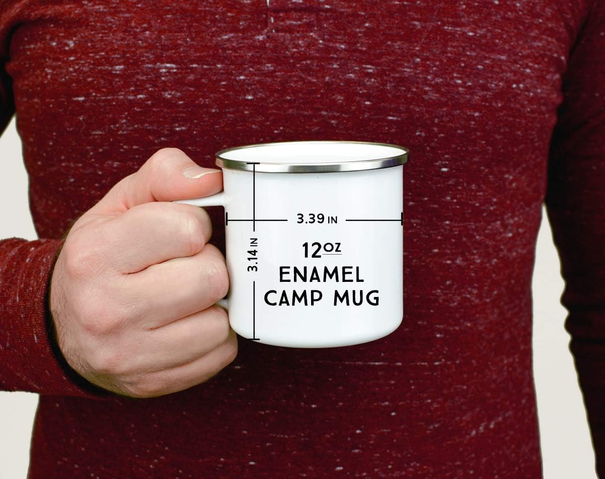 Loftipop Nature is My Therapy Enamel Campfire Coffee Mug, Outdoor Lover Camping Cup, Mountains Forrest Wildlife Hiking Camp Adventure Gift (12oz) - Image 3