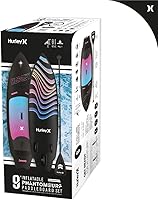 Vista 5 de Hurley Tabla de remo inflable, Hurley Ombre de 9 pies, incluye mochila, bomba de aire, paleta ajustable, correa en espiral, aleta y kit de reparación