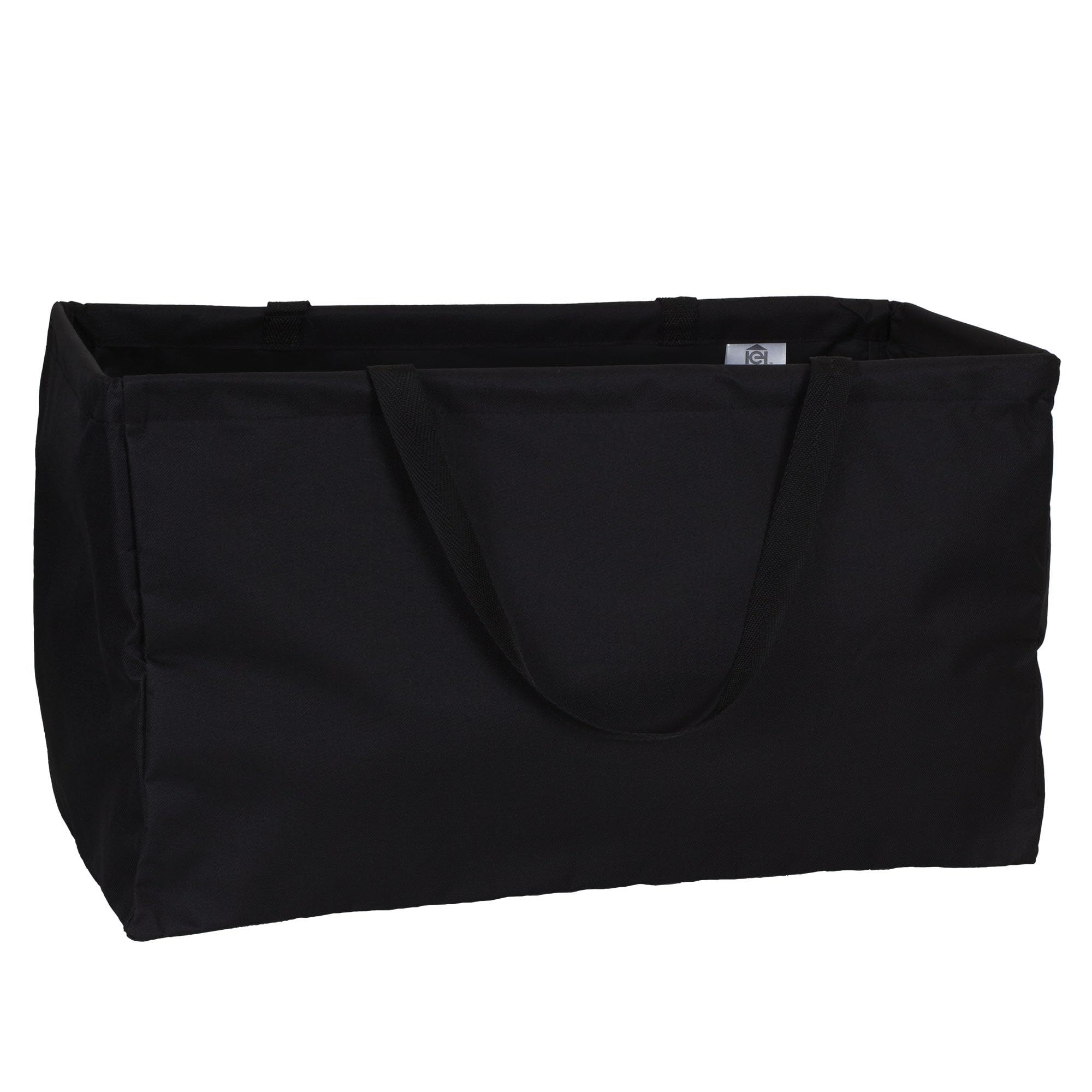 Household Essentials 2212-1 Krush Canvas Utility Tote | Reusable Grocery Shopping Bag | Laundry Carry Bag | Black Black Classic
