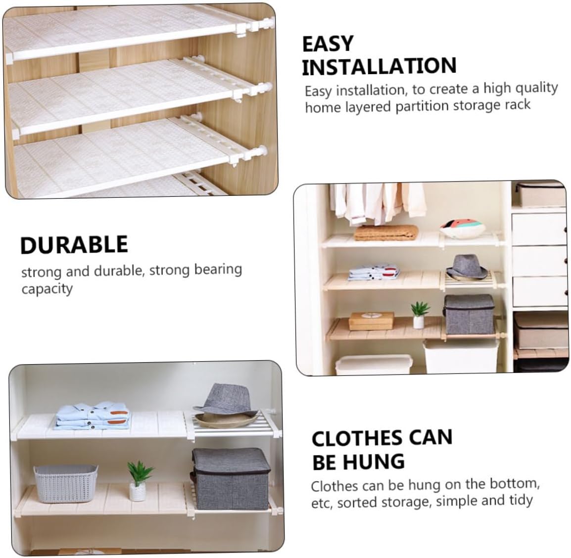 1Pc Retractable Wall Bracket Storage Shelf Bathroom Organizer for Closet Kitchen Bedroom Long Wide Easy Installation No Damage to Wardrobe