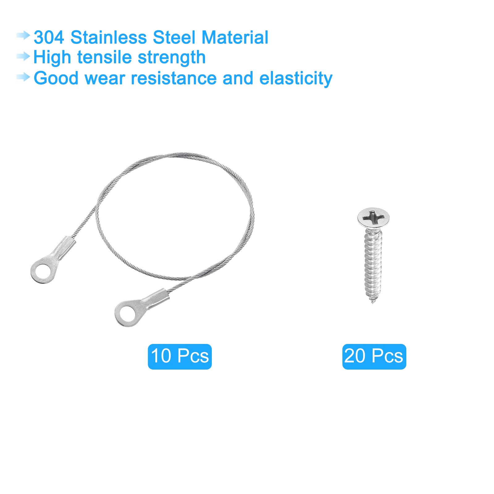 Cordini In Acciaio Inox 304 Sourcing Map - 20cm X 1.5mm, Con Viti, Per Mobili E Lampade, 4 Pezzi - Foto 8