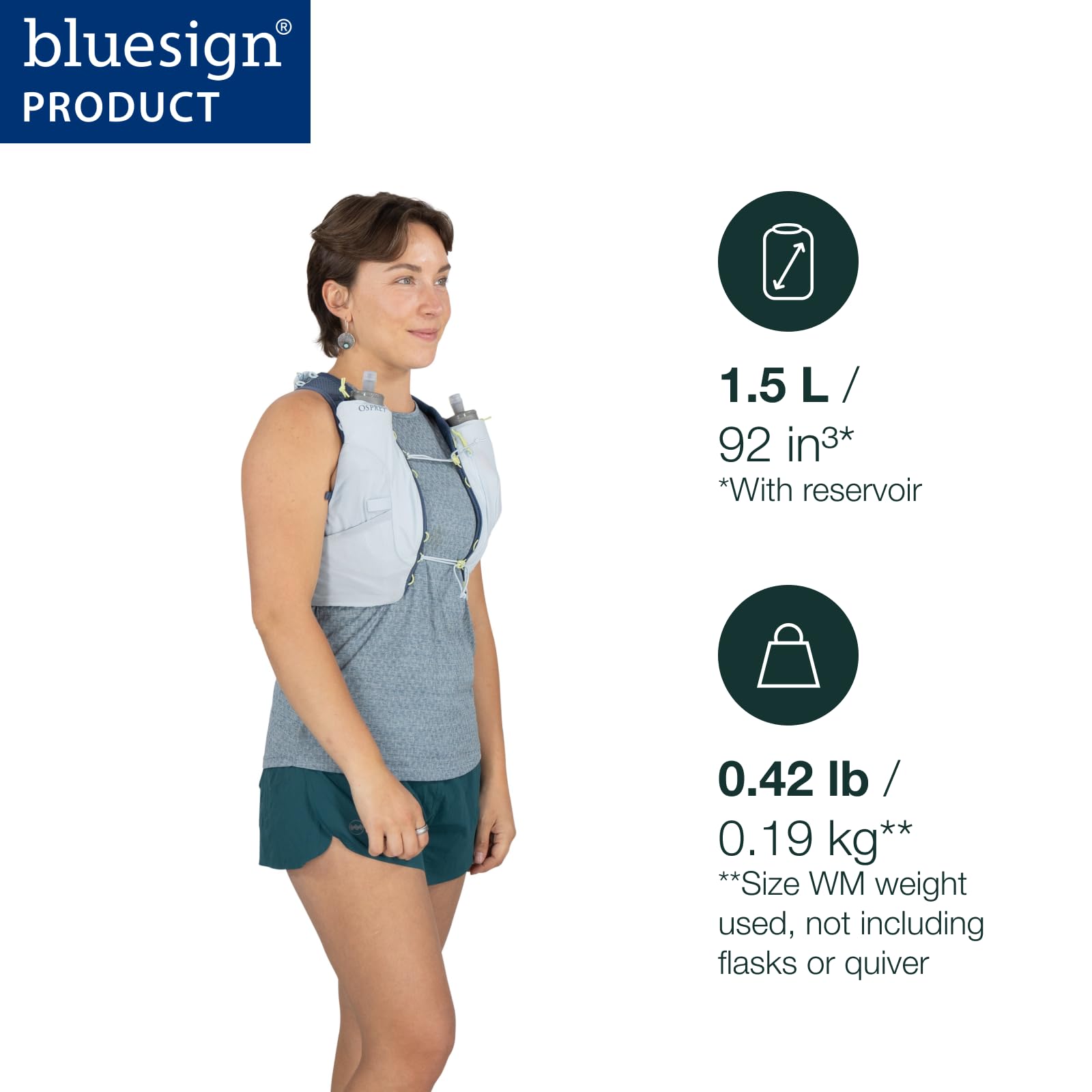 Osprey Dyna 1.5L Women's Running Hydration Vest with Hydraulics Soft Flasks