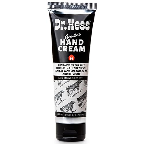 Dr. Hess Crema de manos genuina, loción nutritiva y suavizante para manos y talones secos y agrietados, con lanolina, cera de abejas, aceite de
