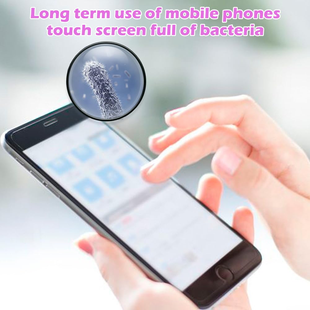 Appareil de désinfection UV pour téléphone portable, sans fil, rechargeable, avec station de charge à induction QI pour tous les types de téléphones portables, lunettes, bijoux et masques