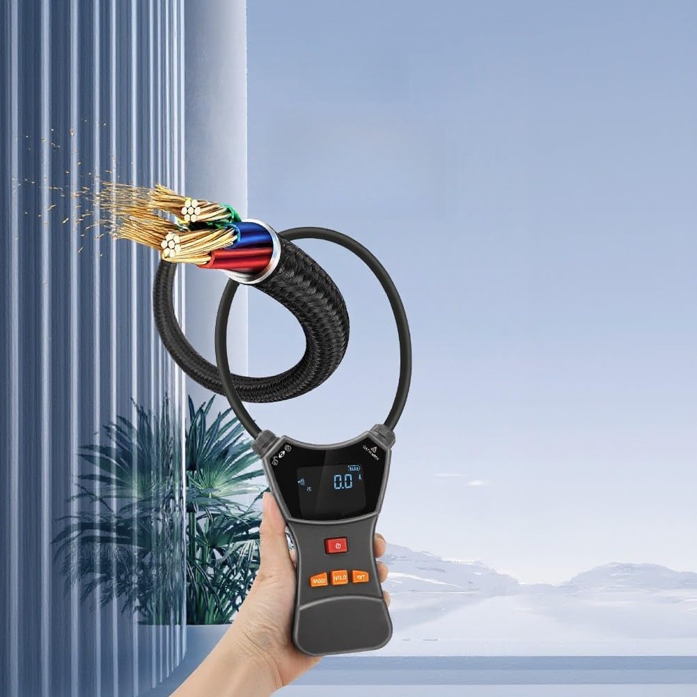 Flexibles Stromzange Messgerät 10000A AC/DC mit Datenlogger - Zangenmultimeter True für rms für Industrie & KFZ - 150mm Spule(A)