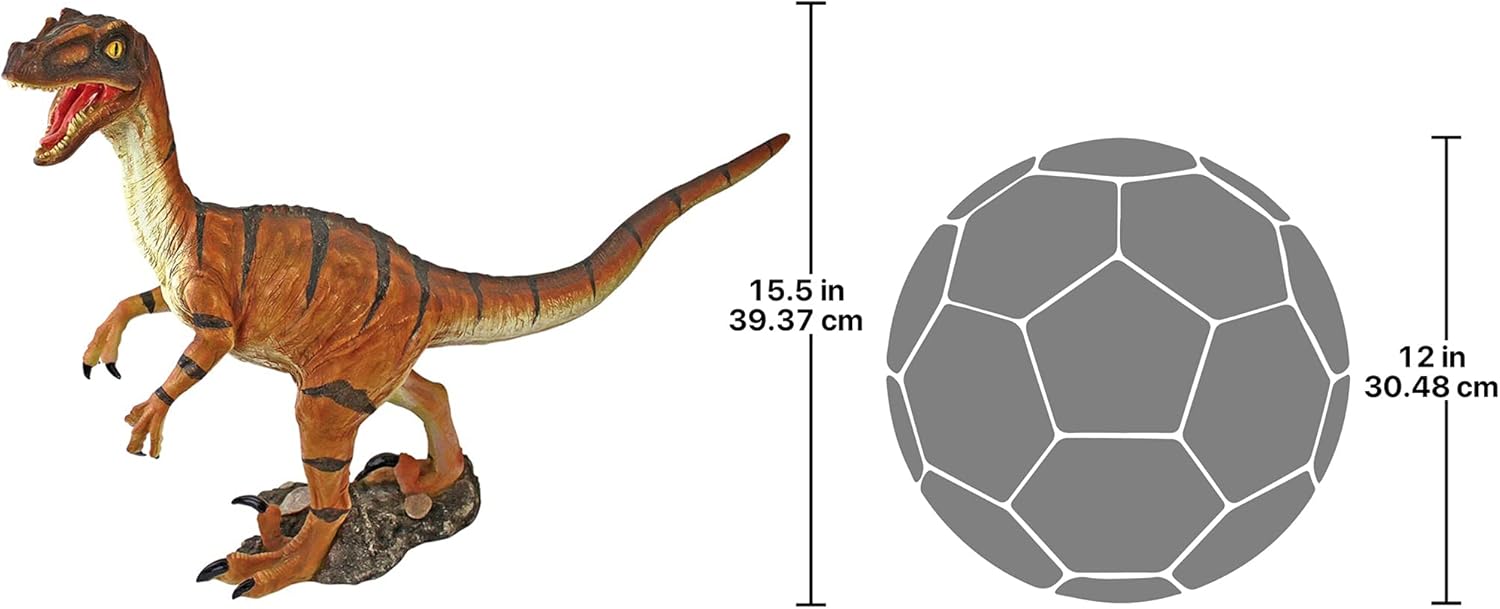 Design Toscano Velociraptor Scaled Dinosaur Statue