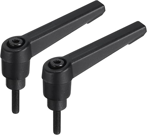 Miniatura 55 de uxcell 2 piezas de manija de palanca de sujeción ajustable M8 x 0.787 in óxido negro métrico acero al carbono macho roscado perillas de mano