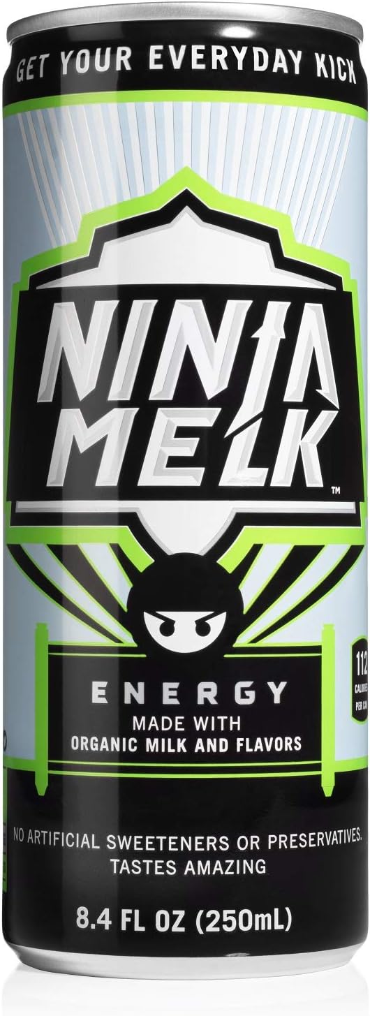 Ninja Melk Natural Delicious Energy Drink, 8.4 Fl Oz (12 Cans)