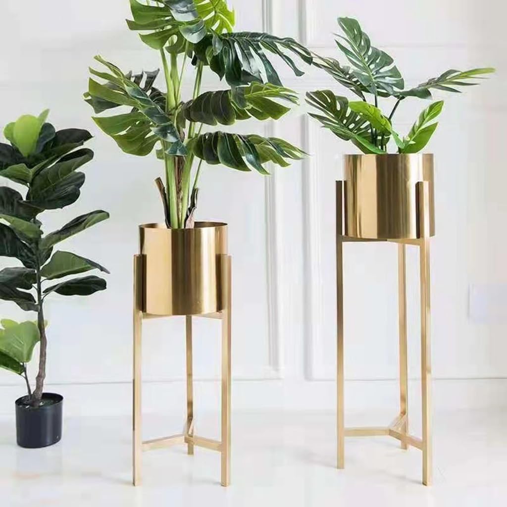 Metal Planter Stand, Gold Floor Decorative Flower Stand, Indoor Green Planter Stand Plant Stand For Display And Decoration ( Color : Gold , Size : 60cm ), GLESOS01