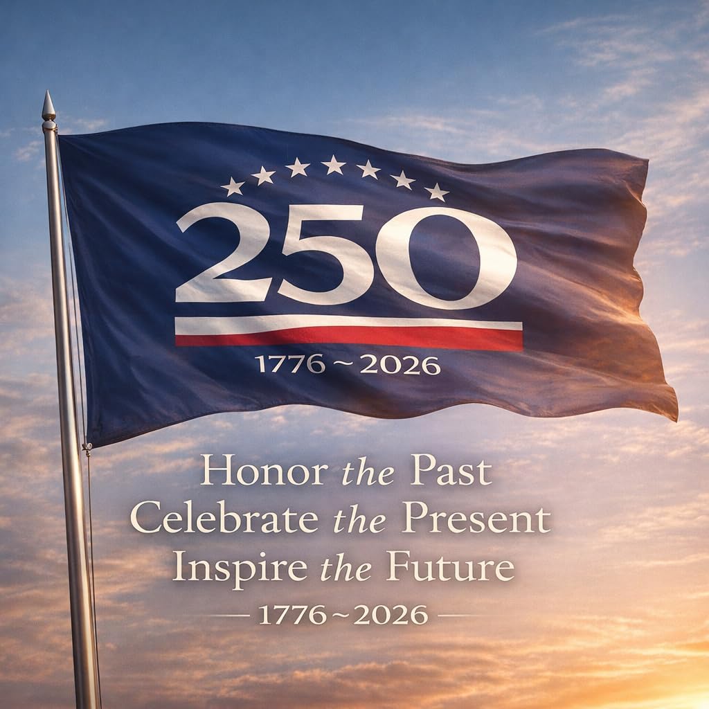US 250 Flag – 250th Anniversary US Double Sided 3-Ply Outdoor Flag, We The People 1776-2026 Patriotic Yard & House Banner for 4th of July (8, 5X8)