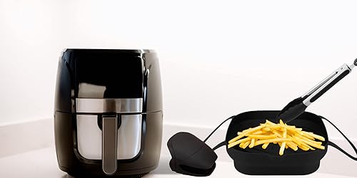 Miniatura 6 de Forro de silicona reutilizable para freidora de aire. Resistente al calor, antiadherente y duradero. Cesta cuadrada de silicona para freidora de