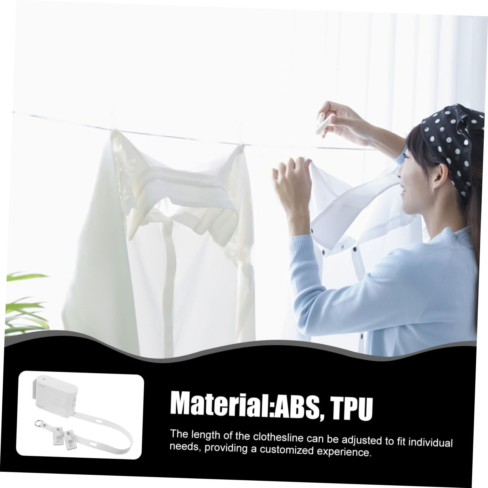 Mipcase Ausziehbare Wäscheleine mit Verstellbarer Länge Robuste Abs und TPU Materialien Einfache Montage ohne Bohren für Zuhause und Indoor Bereich