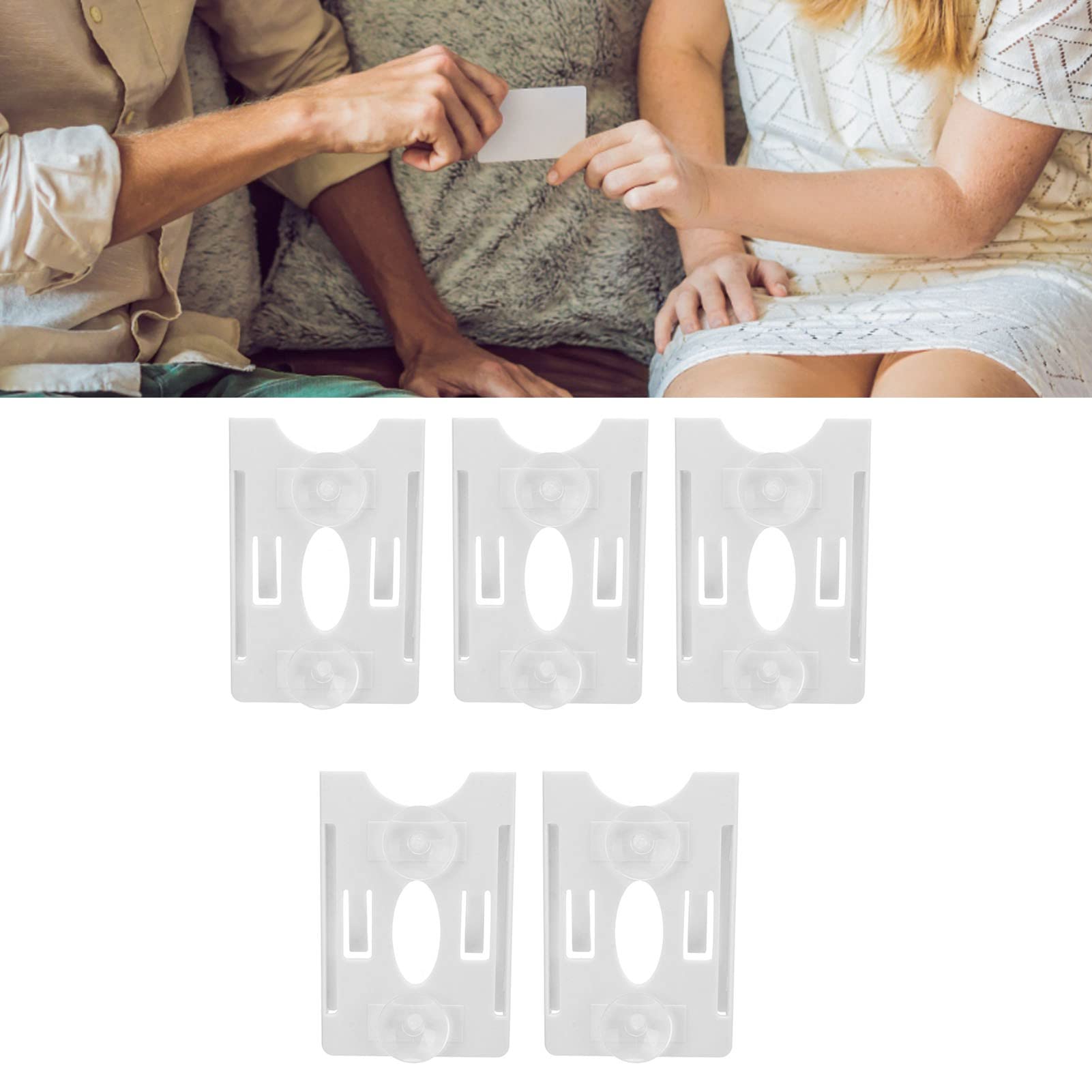 Windshield Card Holder and Secure Card Management, 5 Pcs IC Card Holder, Windshield Card Display Sleeve for Community & Vehicle Management (Suction cup)