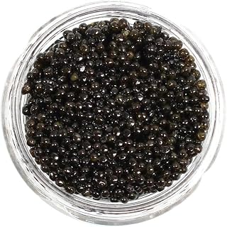 American Hackleback Caviar (1 Oz) - Sweet Nutty Flavor, Jet-Black Pearls, Gourmet Quality for Chefs