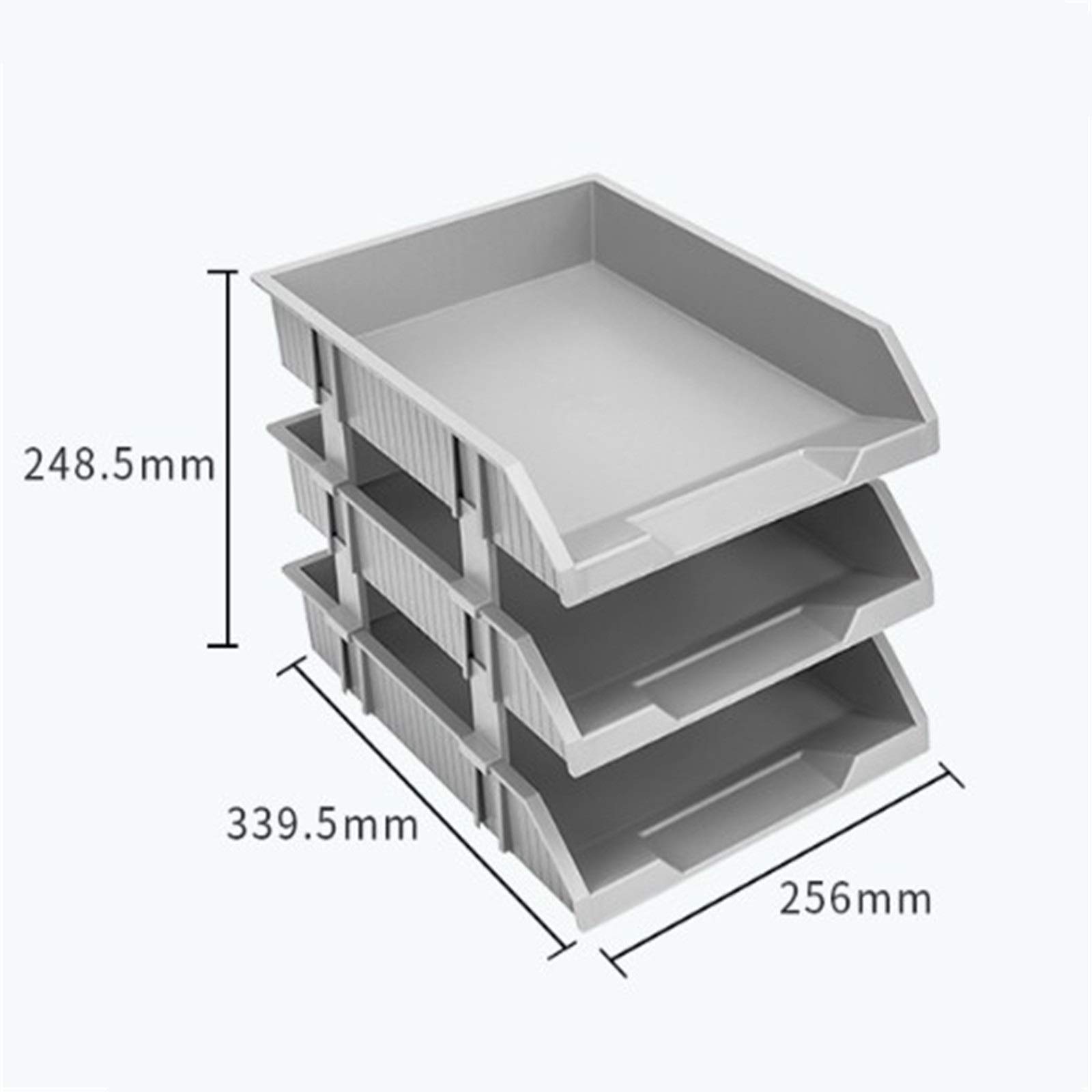Bandejas archivadoras, Estantería sobre la mesa, caja de almacenamiento de carpetas multicapa tipo cajonera A4, suministros de oficina, almacenamiento de datos, caja de archivos(Grey)
