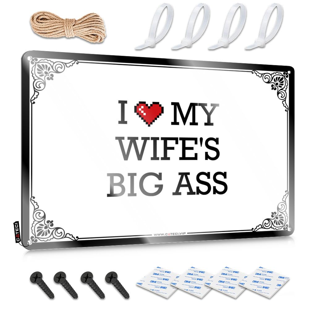 IBWNBBUSN Tin Metal Bar Signs I Love My Wife'S Big Ass Tin Sign Room Signs For Bedroom Funny Tin Sign(30X40CM)