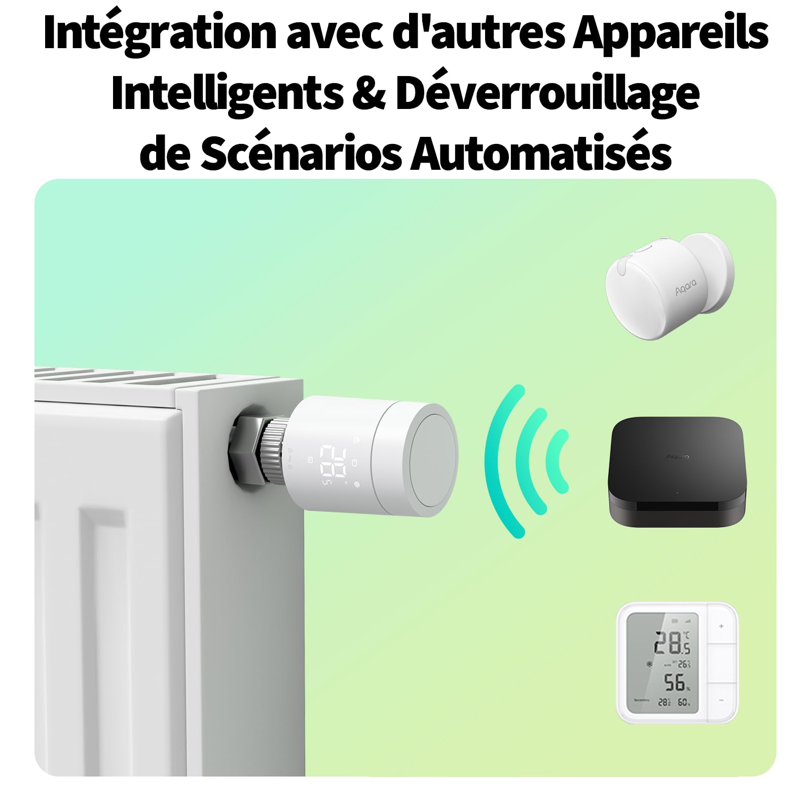 Aqara Zigbee/Thread Thermostat de Radiateur W600, Contrôle de Chauffage