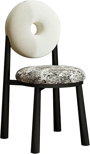 Miniatura 47 de JKGHK Donut Dining Chairs, Upholstered Kitchen Chairs with Back, Armless Living Room Chair with Metal Legs, Plush Accent Chair for Bedroom, Balcony,
