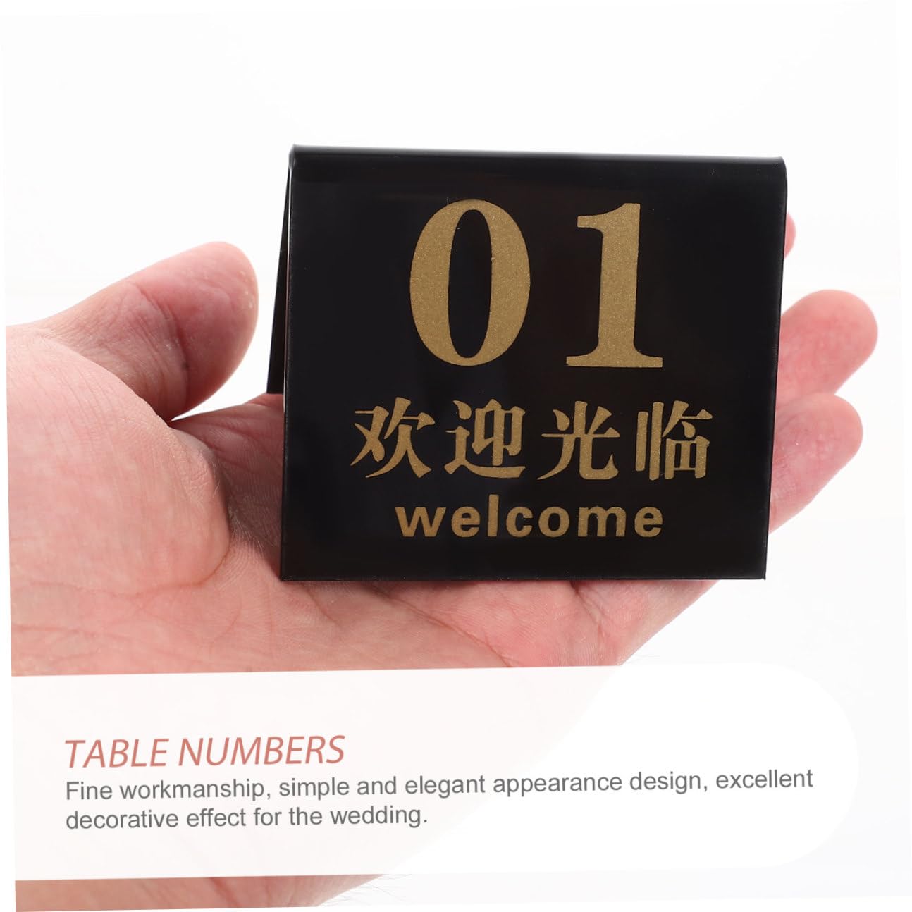 25 Stück Teiliges Acryl Tischnummern Doppelseitig Bedruckt Stabile Tischnummern für Hochzeit Bankett Party Eleganter Schwarzer Hintergrund mit Goldenen Zahlen