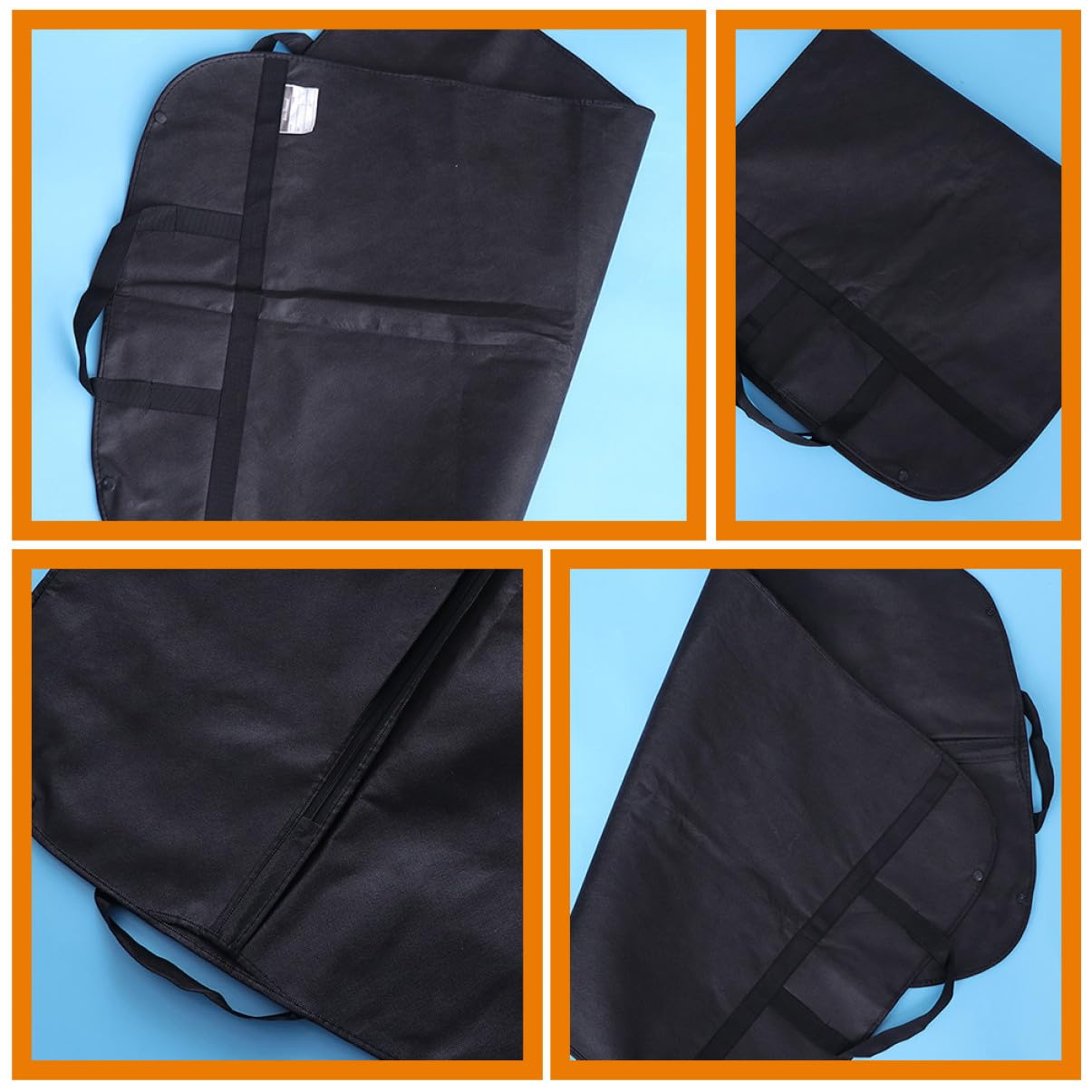 Fundas para Ropa de Traje Negras de Tela No Tejida, 5 Piezas | Reutilizables y Lavables, Plegables para Armario, Uso Familiar, Fáciles de Transportar