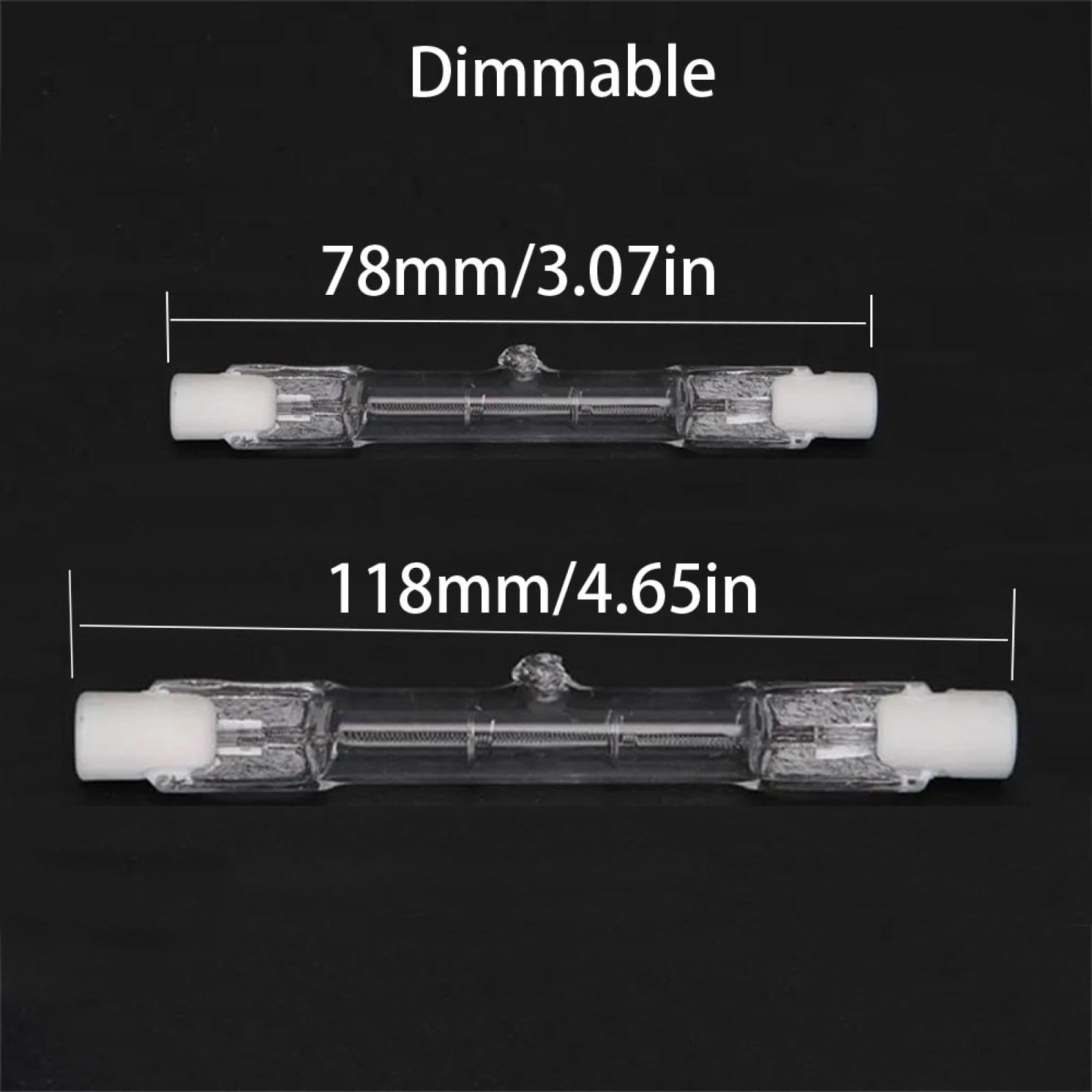 R7S Ampoule Halogène 118MM 500W Tige Halogène R7S 78mm 100W 220V-240V Ampoule J Type T3 Dimmable 20PC 78MM-75W