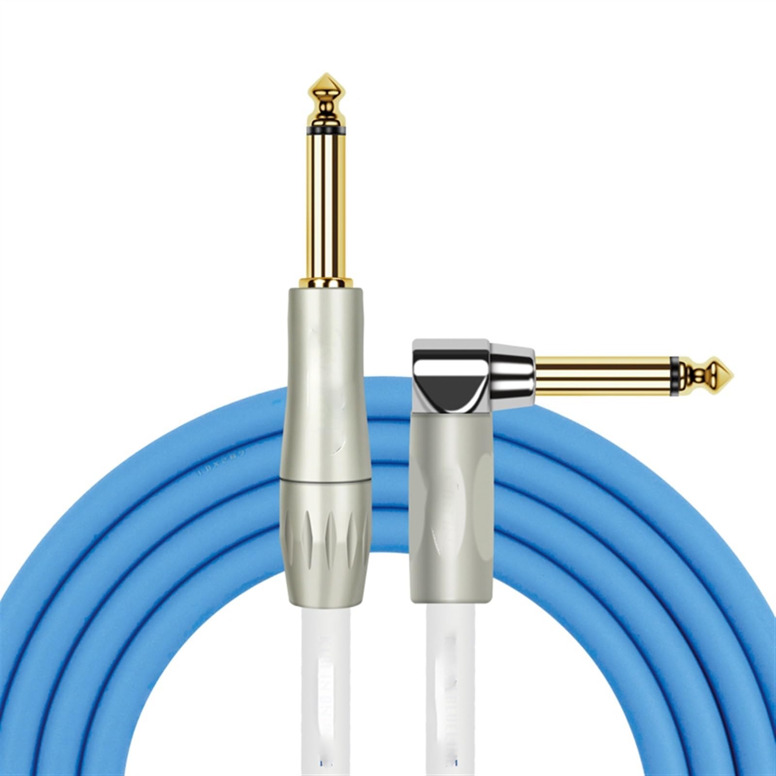 Cables para instrumentos Cable De Guitarra, Cable De Reducción De Ruido De Bajo Cable De Enlace De Instrumento Con Cabezal Chapado En Oro Azul Cable De Para Altavoz(6m)