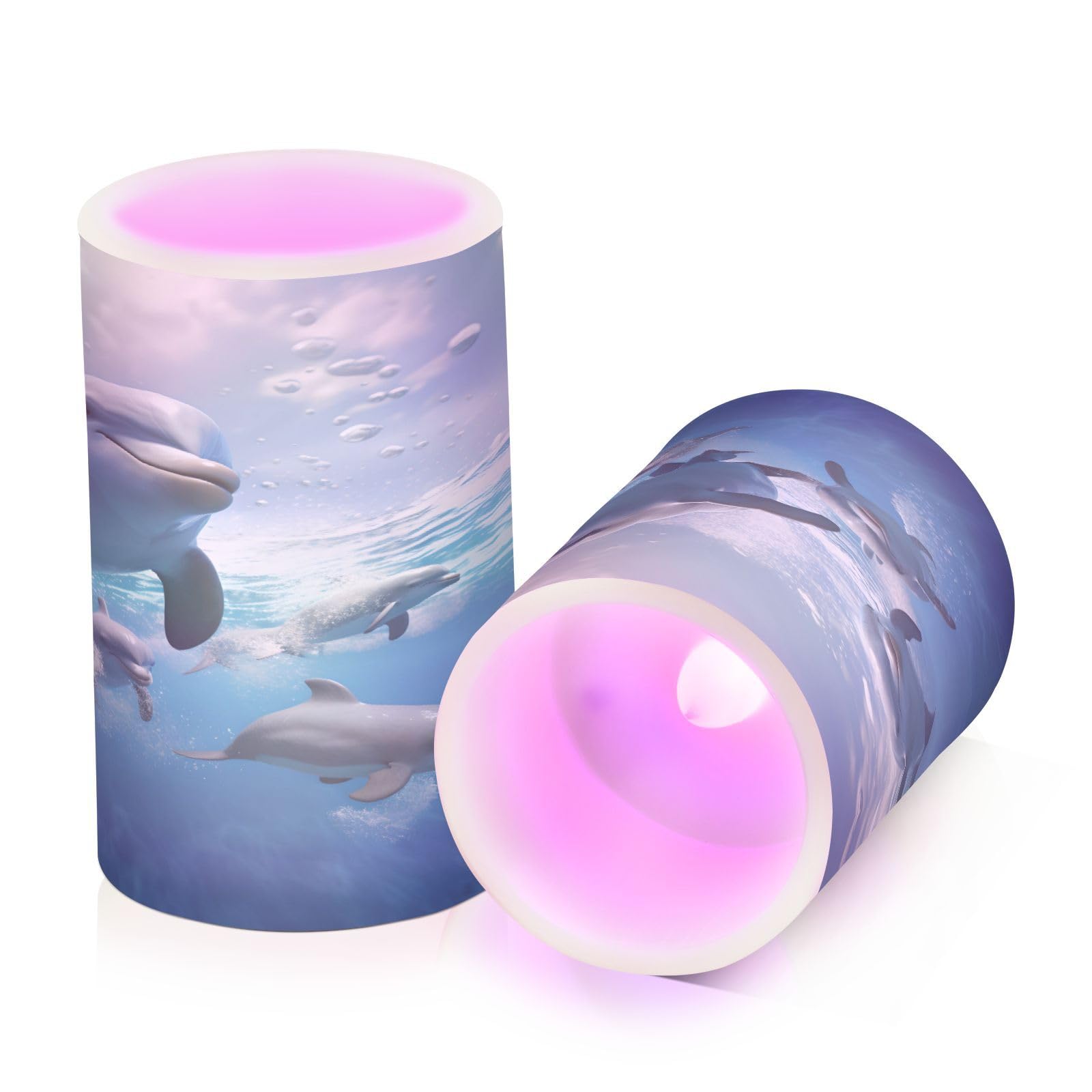 ALAZA Whale (13) Flickering Flameless Candles Battery Operated with Remote Timer,Tea Light Candles LED Pillar Votive Candles Set of 2 for Outdoor Indoor Decorations