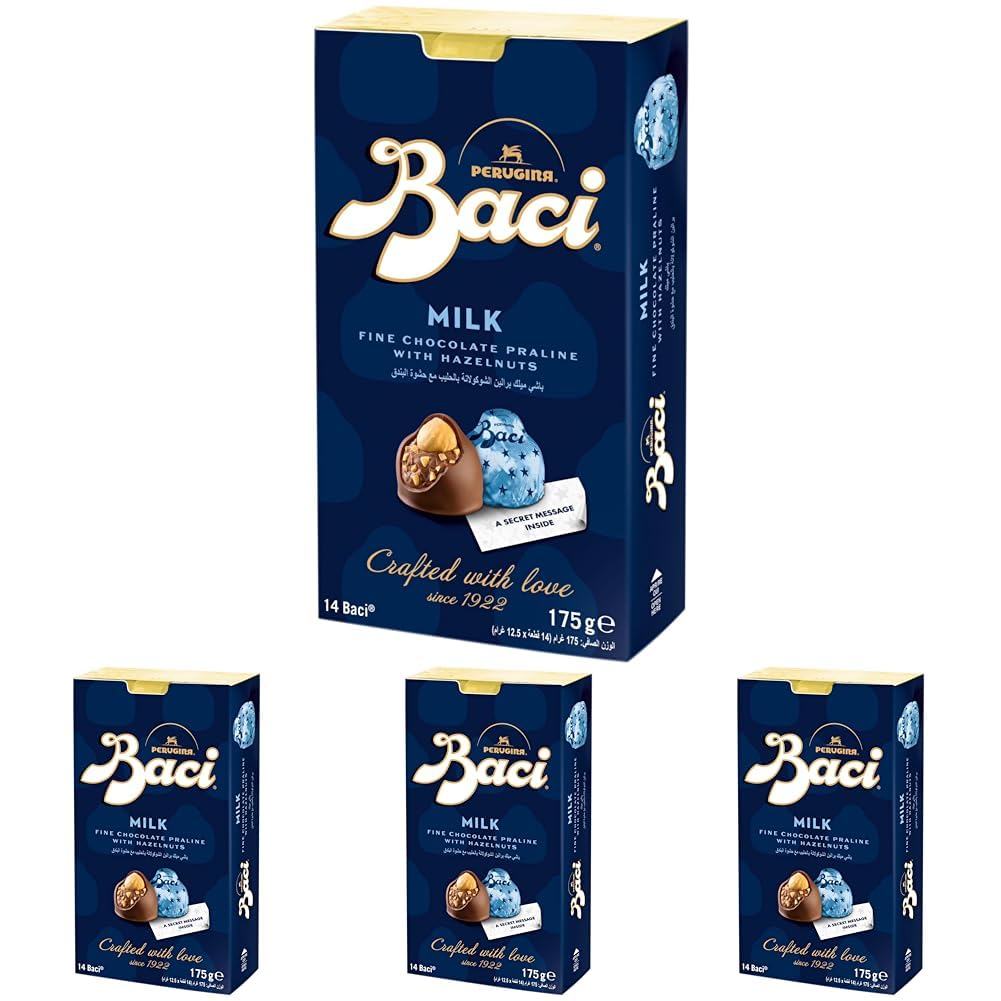 Baci Milk Bijou Chocolate, Fine Cocoa Truffle with Hazelnuts, 175 g (Pack of 4)